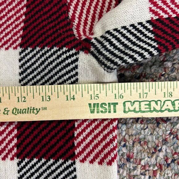 Rag & Bone NWOT Gabby White Black Red Check V-Neck LS Sweater Size XS - Picture 9 of 10